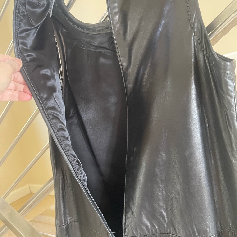 VINTAGE MARC JACOBS BLACK LEATHER DRESS - Picture 10 of 16